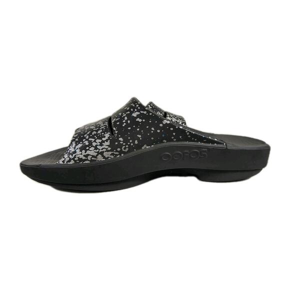 OOFOS Ooahh Slide Luxe Sandals Mens 8 Womens 10 Gray Speckles Recovery Cushioned main image 8